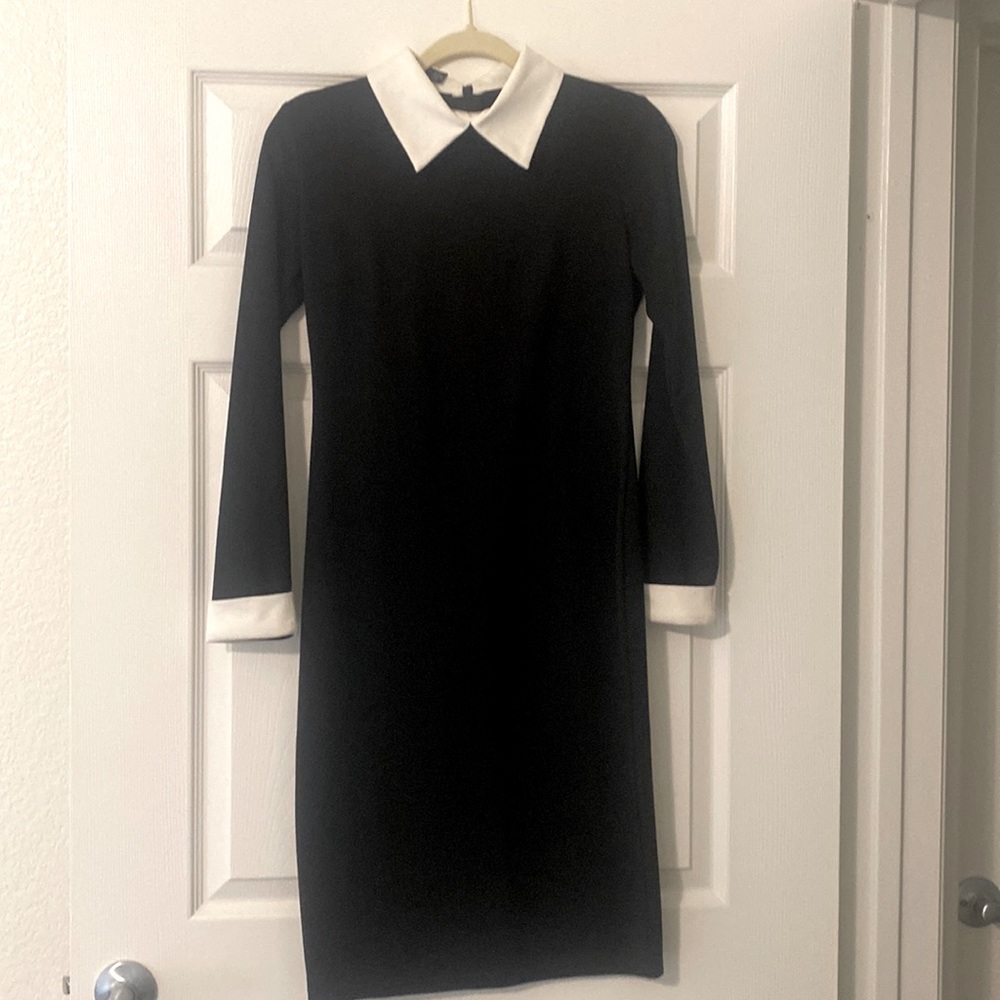 Black dress with white collar